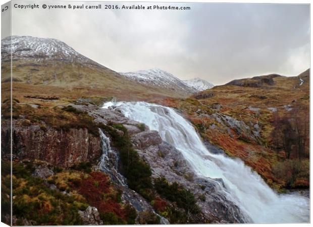 Waterfalls at Glencoe Canvas Print by yvonne & paul carroll
