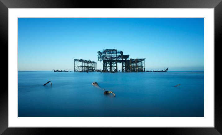 West Pier, Brighton, Early Morning, Long Exposure Framed Mounted Print by Sue MacCallum- Stewart