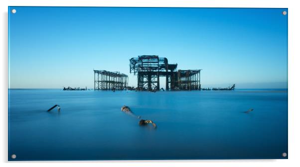 West Pier, Brighton, Early Morning, Long Exposure Acrylic by Sue MacCallum- Stewart