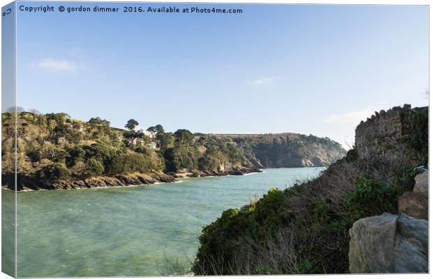The River Dart from Dartmouth Castle Canvas Print by Gordon Dimmer