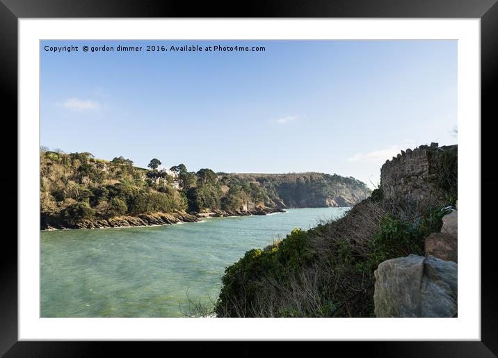 The River Dart from Dartmouth Castle Framed Mounted Print by Gordon Dimmer