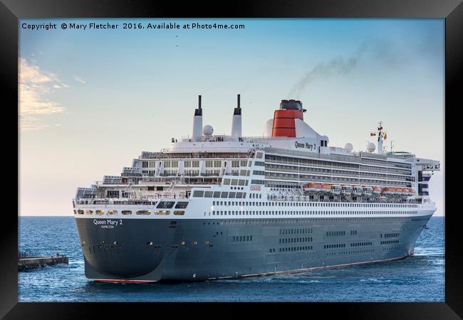 Queen Mary 2 Framed Print by Mary Fletcher