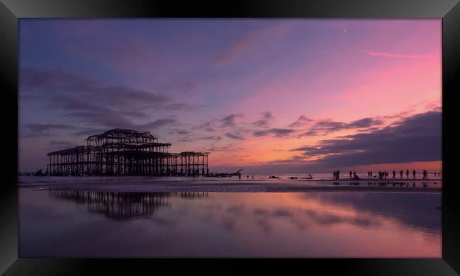 West Pier, Brighton, Sunset Framed Print by Sue MacCallum- Stewart