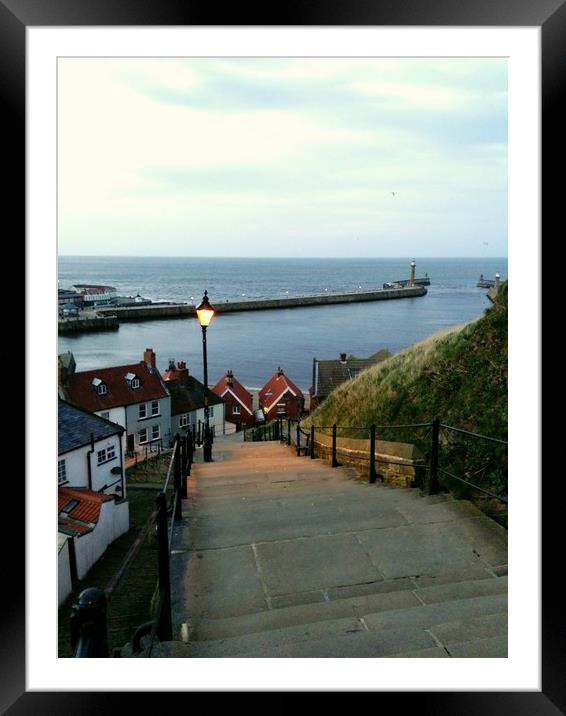 Whitby After Sun Down Framed Mounted Print by Sarah Couzens