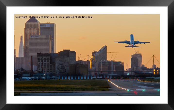 British Airways And A London city Sunset Framed Mounted Print by Darren Willmin