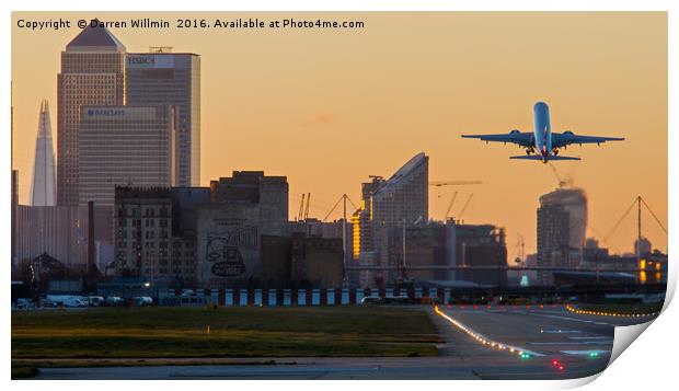 British Airways And A London city Sunset Print by Darren Willmin