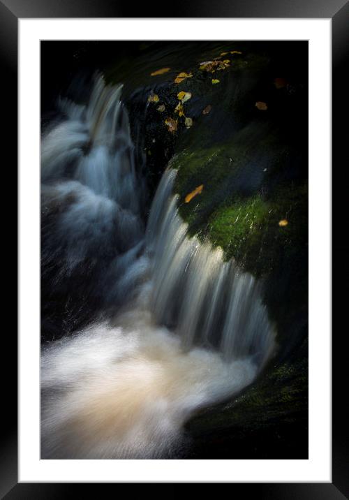 Autumn waterfall Framed Mounted Print by Andrew Kearton