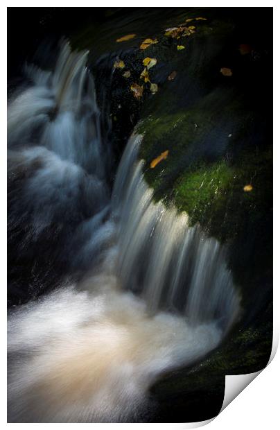 Autumn waterfall Print by Andrew Kearton