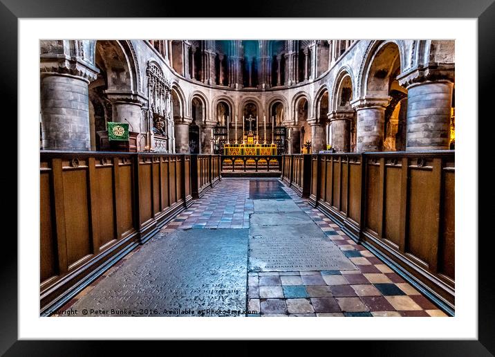 Sanctuary, St. Bartholomew the Great.  Framed Mounted Print by Peter Bunker
