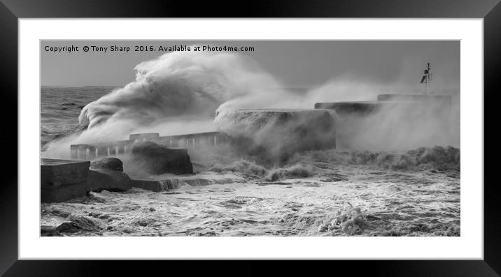 Winter Storm, Hastings, East Sussex Framed Mounted Print by Tony Sharp LRPS CPAGB