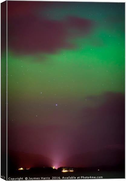 Aurora Above Luss Canvas Print by Jaymes Harris