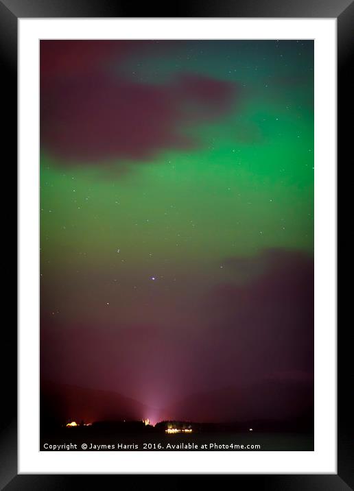 Aurora Above Luss Framed Mounted Print by Jaymes Harris