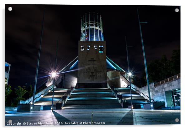 Metropolitan Liverpool cathedral Acrylic by Steven Blanchard