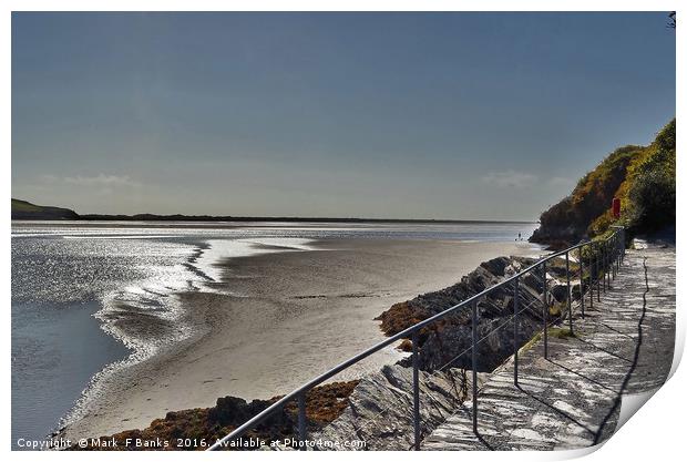 The Beach at Port Meirion , Wales. Print by Mark  F Banks