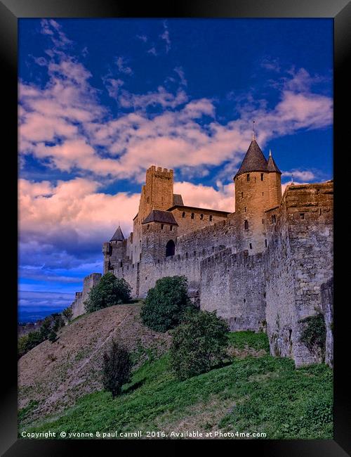 Carcassonne walled city Framed Print by yvonne & paul carroll