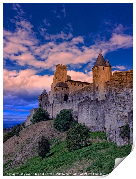 Carcassonne walled city Print by yvonne & paul carroll