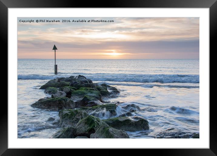Sandbanks Sunrise Framed Mounted Print by Phil Wareham