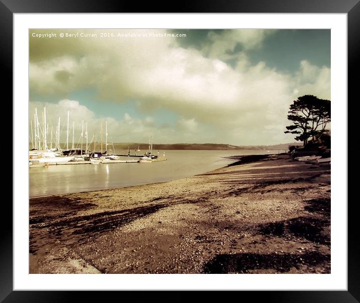 Serenity at Mylor Yacht Harbour Framed Mounted Print by Beryl Curran