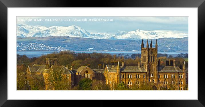 Chilling Abandoned Asylum Amidst Snowcapped Fells Framed Mounted Print by MICHAEL YATES