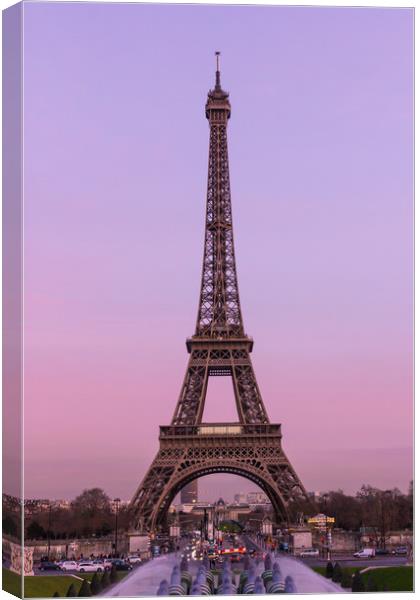 Tour Eiffel Dusk Canvas Print by Dan Davidson