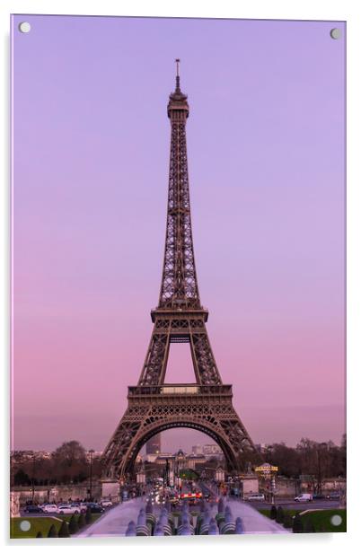 Tour Eiffel Dusk Acrylic by Dan Davidson