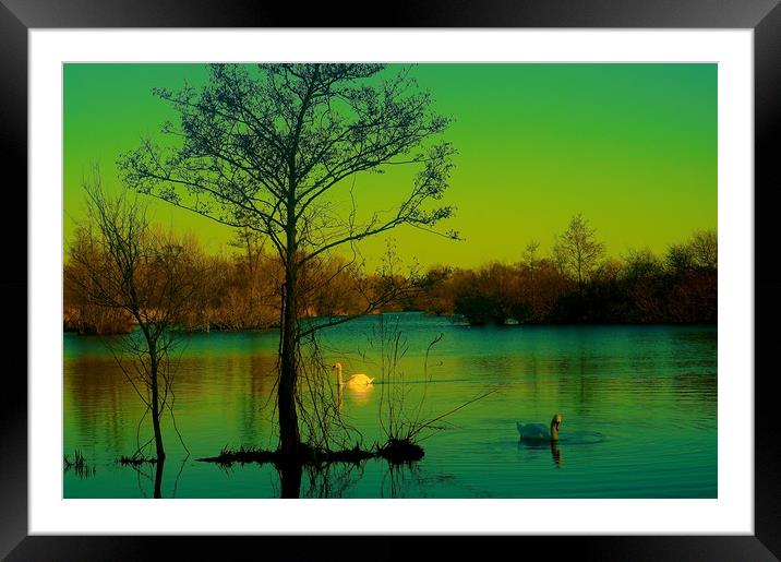  Sunset over the lake                              Framed Mounted Print by Sue Bottomley