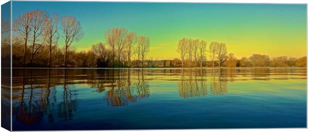  Refection over the lake                           Canvas Print by Sue Bottomley