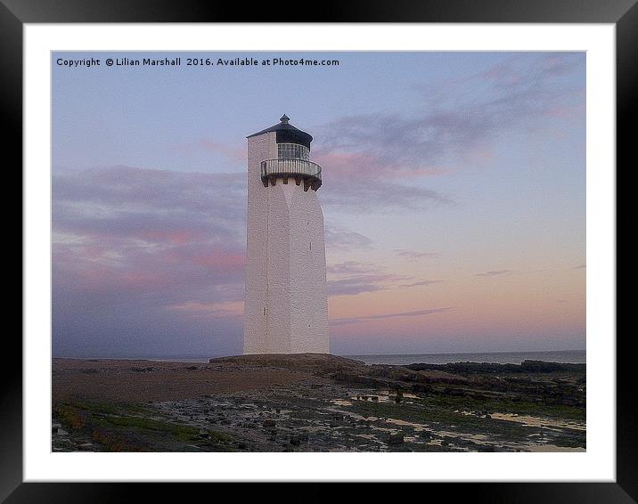 Southerness Lighthouse.  Framed Mounted Print by Lilian Marshall