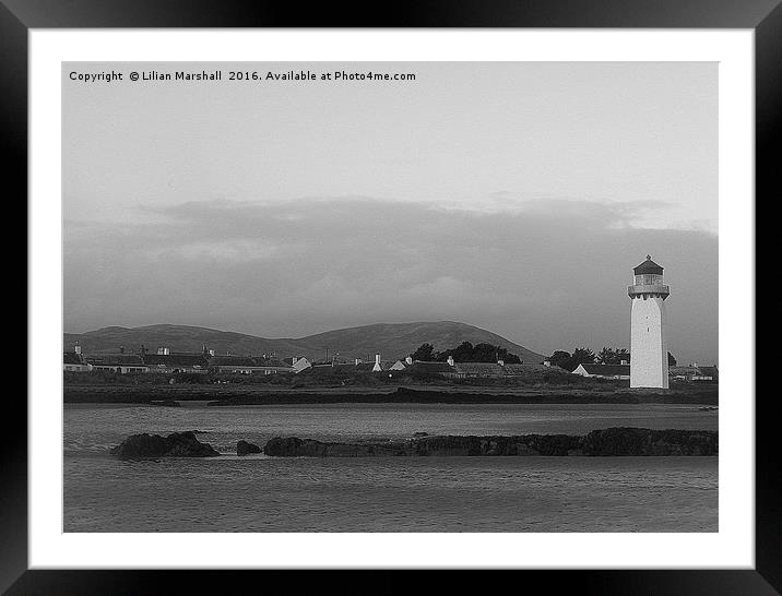 Southerness Lighthouse.  Framed Mounted Print by Lilian Marshall