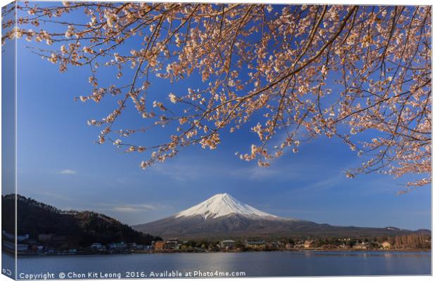 The sacred mountain - Mt. Fuji at Japan Canvas Print by Chon Kit Leong