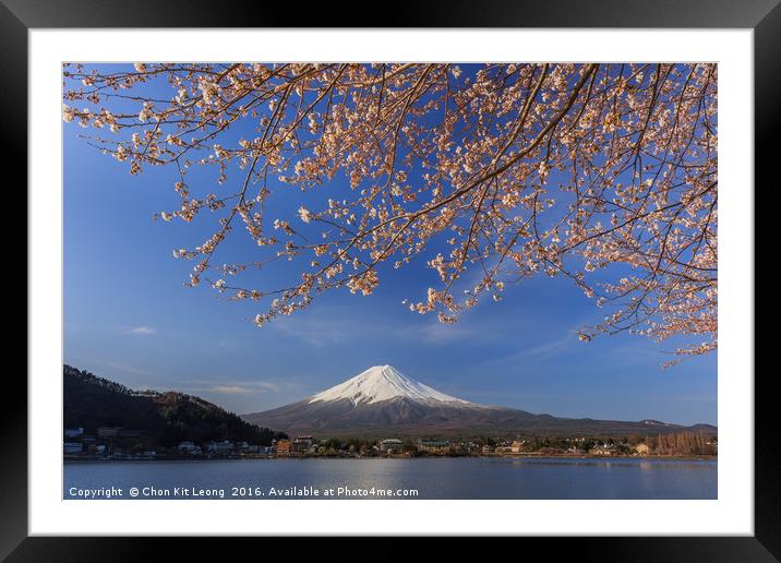 The sacred mountain - Mt. Fuji at Japan Framed Mounted Print by Chon Kit Leong