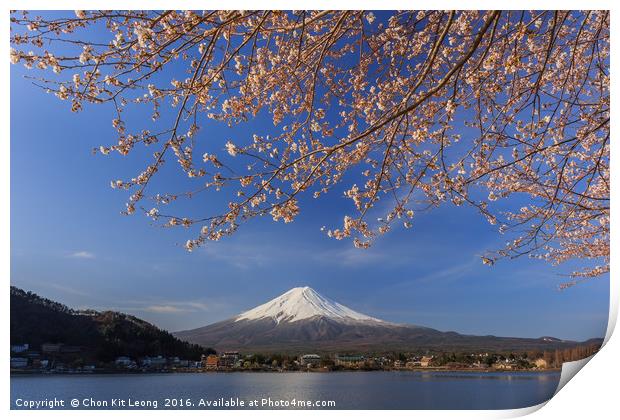 The sacred mountain - Mt. Fuji at Japan Print by Chon Kit Leong