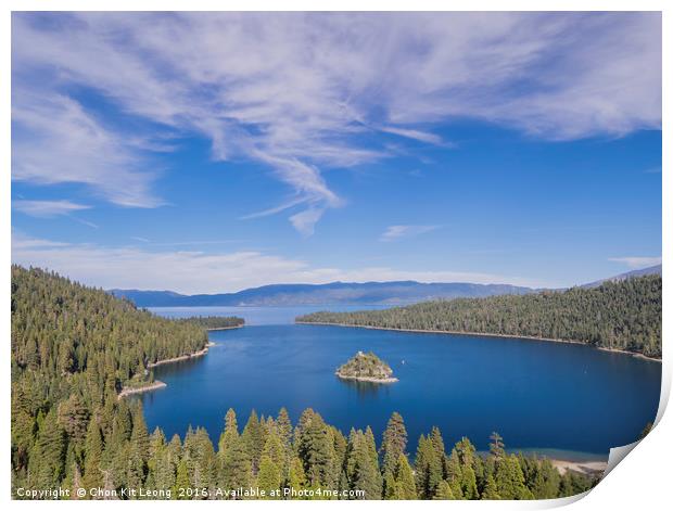 Lake Tahoe, Emerald Bay and Fannette Island Print by Chon Kit Leong