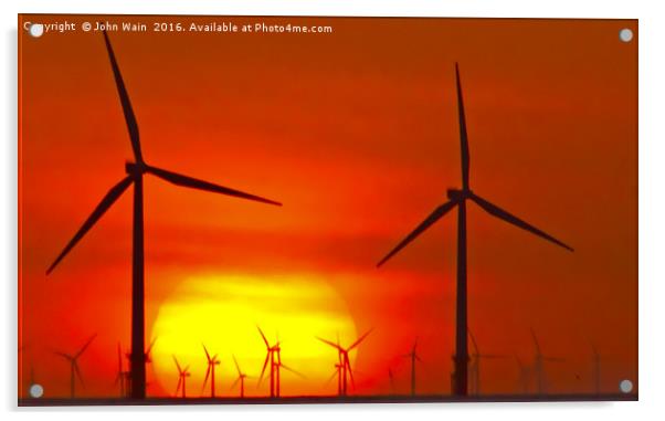 Windmills in the Sun Acrylic by John Wain