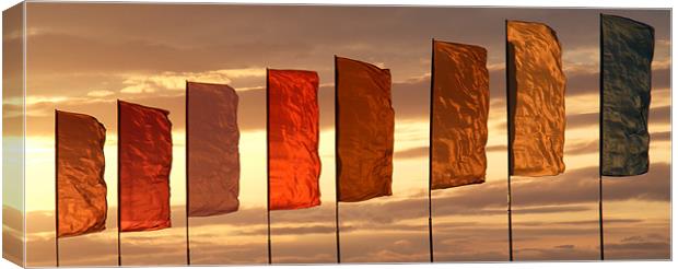 Flags At Margate Canvas Print by val butcher