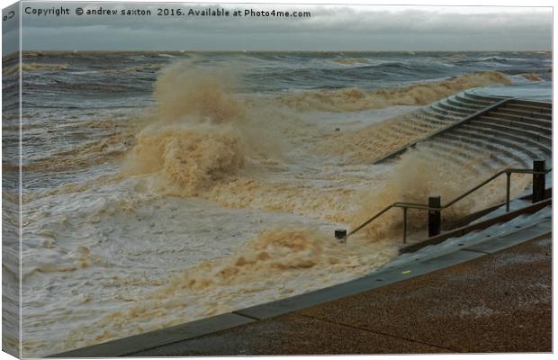 SEA STORM AND WIND Canvas Print by andrew saxton