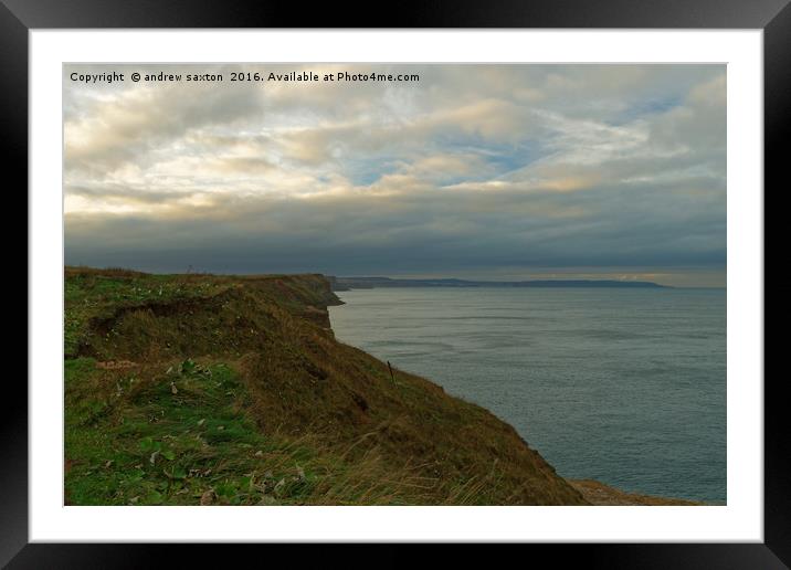 CLIFF EDGE Framed Mounted Print by andrew saxton
