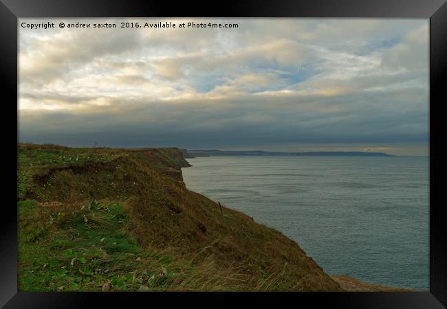 CLIFF EDGE Framed Print by andrew saxton