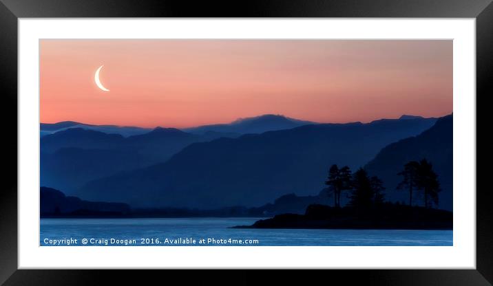 Plockton Moonrise - Scotland Framed Mounted Print by Craig Doogan