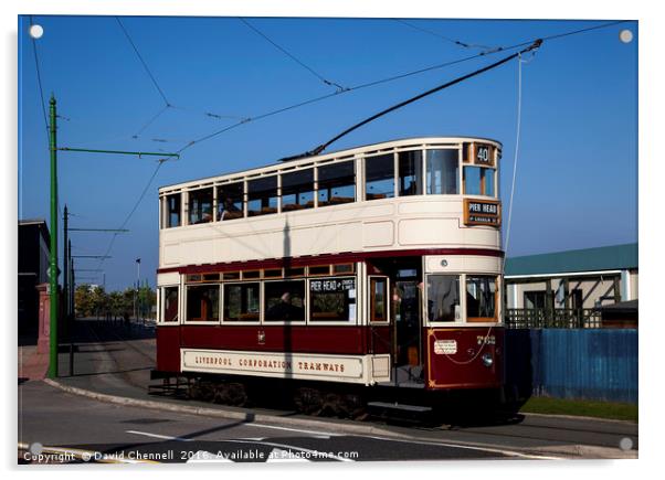 Liverpool Corporation Tram 762  Acrylic by David Chennell