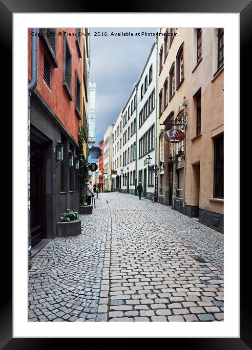 A side street in Cologne Framed Mounted Print by Frank Irwin
