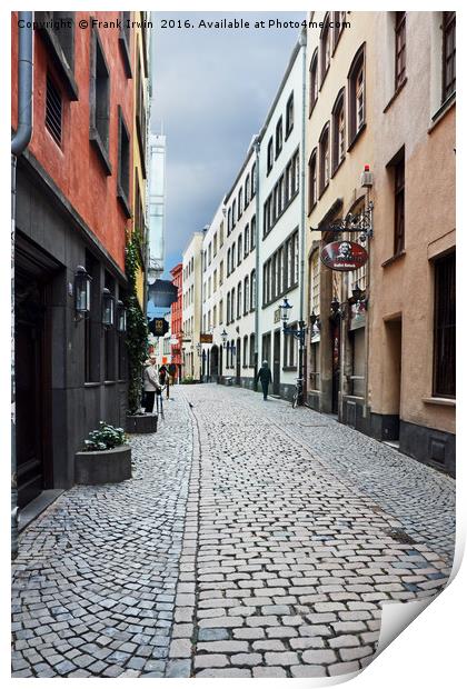 A side street in Cologne Print by Frank Irwin