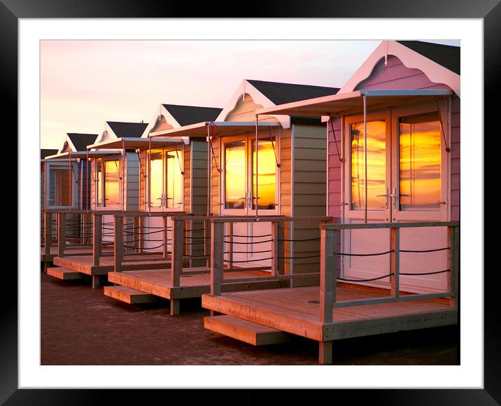 Beach Huts at Lytham St Annes Framed Mounted Print by Victor Burnside