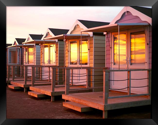 Beach Huts at Lytham St Annes Framed Print by Victor Burnside