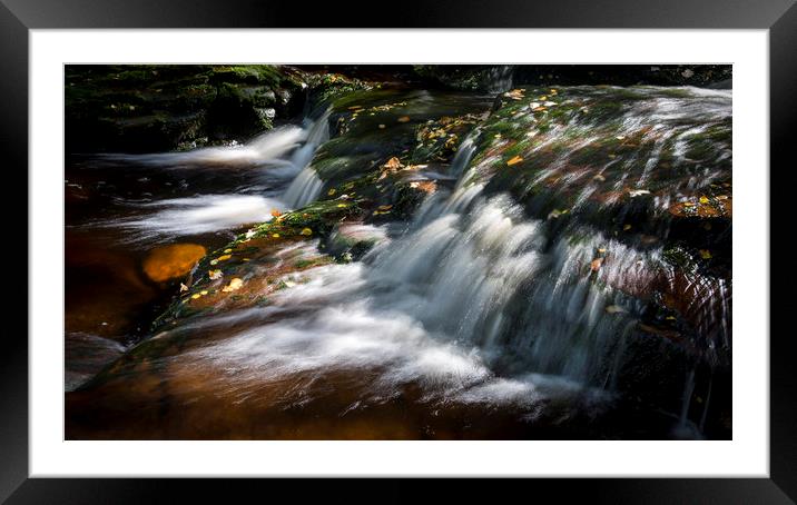 Derbyshire waterfall Framed Mounted Print by Andrew Kearton