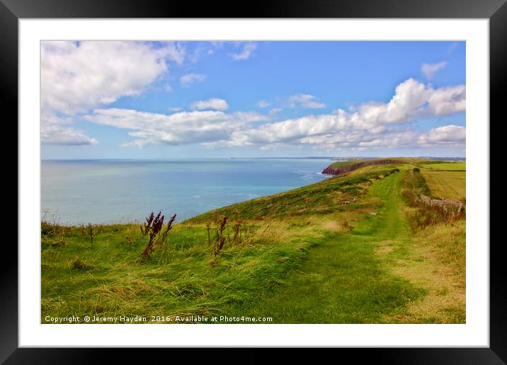 Edge of the World on Caldey Island Tenby Framed Mounted Print by Jeremy Hayden