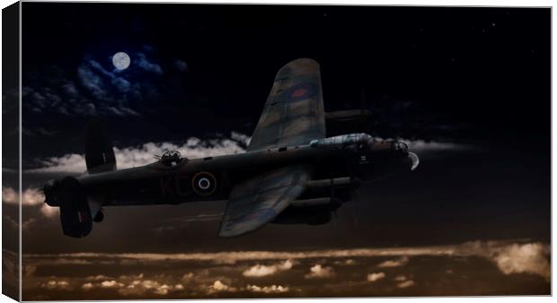 "The Straggler".  Avro Lancaster Canvas Print by Rob Lester