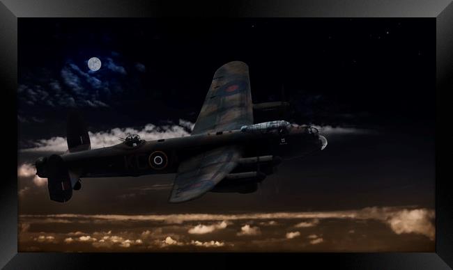 "The Straggler".  Avro Lancaster Framed Print by Rob Lester