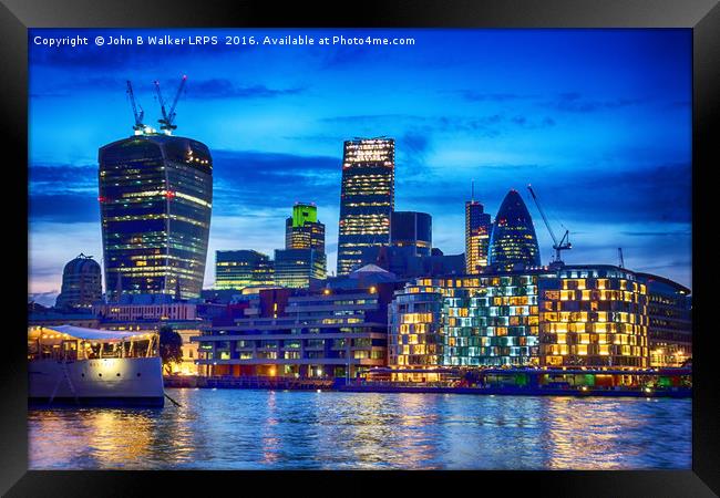 London Skyline Framed Print by John B Walker LRPS