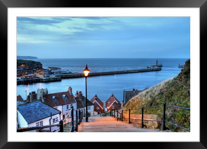 Whitby After Sun Down Framed Mounted Print by Sarah Couzens